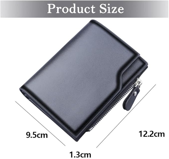 Men’s Premium Genuine Leather Compact Zip Wallet – Slim Everyday Essential