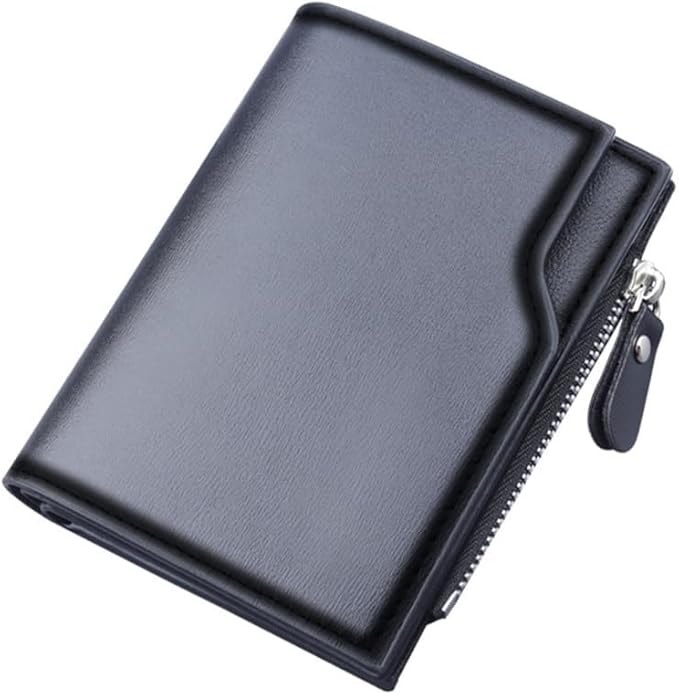 Men’s Premium Genuine Leather Compact Zip Wallet – Slim Everyday Essential